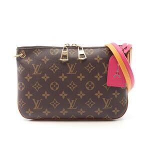 Louis Vuitton Loretta Shoulder Bag Leather Brown Pink Orange